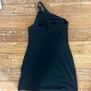 Beyond Yoga Black One-Shoulder Dress
